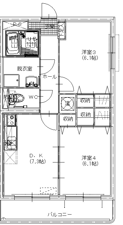 ブレイン新田 101号の間取り
