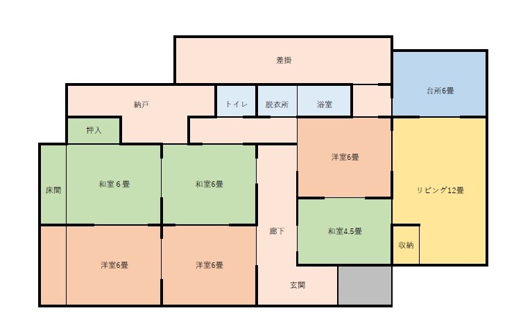 防府市牟礼　中古住宅の間取り