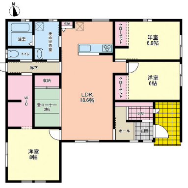 防府市⼤字牟礼　新築戸建住宅 　牟礼柳Ⅲ2号の間取り