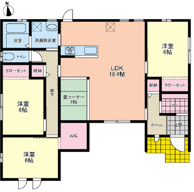 防府市⼤字牟礼　新築戸建住宅 　牟礼柳Ⅲ3号の間取り